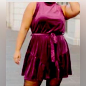Velvet Tie in a Bow Plus Size Dress